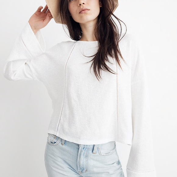 SOLD Madewell Texture & Thread Eyelet-Inset Top XS - Picture 6 of 6